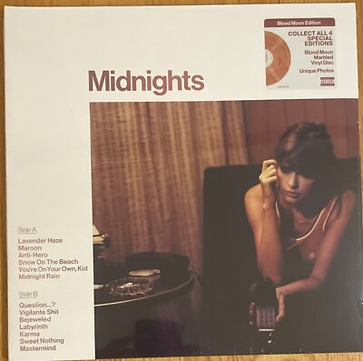 TAYLOR SWIFT Midnights LP NEW BLOOD RED WAX Zoë Kravitz Lana Del Rey Steel Train