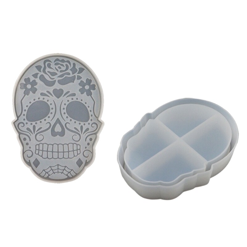 Epoxy Resin Skull Coaster Mold for DIY Craft Projects