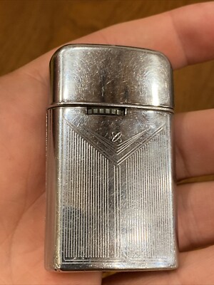 Vintage Ronson Art Deco Varaflame Windlite Lighter 1950 s Atomic Art Deco AS IS
