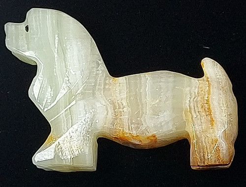 Unique Art Carved Marble Lhasa Apso Dog 3" long 2-1/2" Tall