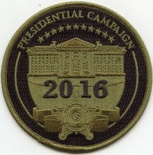 old 2016 TRUMP VS CLINTON PRESIDENTIAL CAMPAIGN green WASHINGTON DC POLICE PATCH