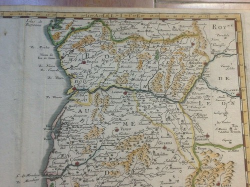 SÜDPORTUGAL 1653 NICOLAS SANSON GROSSE ANTIKE KARTE IN FARBEN 17. JAHRHUNDERT - Bild 4 von 8