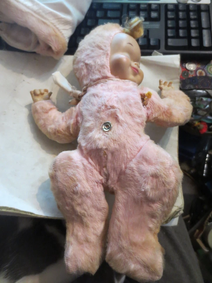 Paño facial de goma Gund vintage para dormir bebé con manta a presión 13" de largo Foto 4 de 4