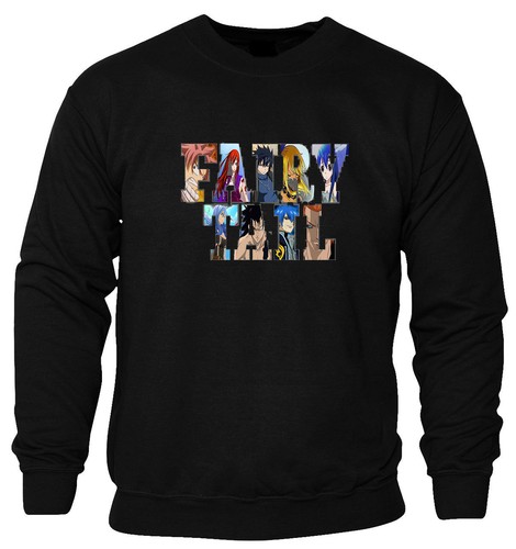 Fairy Tail Logo Anime Manga Trendy Unisex Cotton Sweatshirt Jumper Pullover - Picture 2 of 3