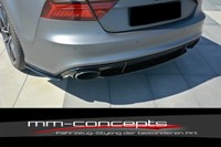 CUP Diffusor Seiten Ansatz SET Schwarz FüR Audi RS7 Facelift A7 S7 Flap Heck