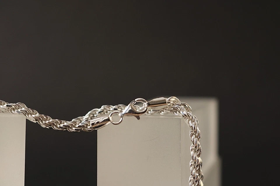 Herren Silberkette Kordelkette Echt 925 Silber Damen Halskette Collier | 3,5 mm  - Bild 3 von 4