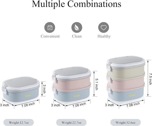 Bento Box Adult Lunch Box, Lunch Box for Men Women with Insulated Lunch Bag, ... - Picture 4 of 7