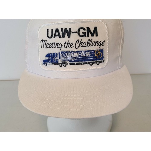 VTG Patch UAW-GM Meeting The Challenge Big Rig Semi Trucker Hat Employee USA Cap - Picture 3 of 12