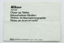 190842 Nikon Close-up Photography Tables Genuine Original