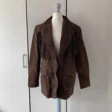 Free People X Blank Nyc Chocolate Soufflé Suede Fringe Blazer Size S Small