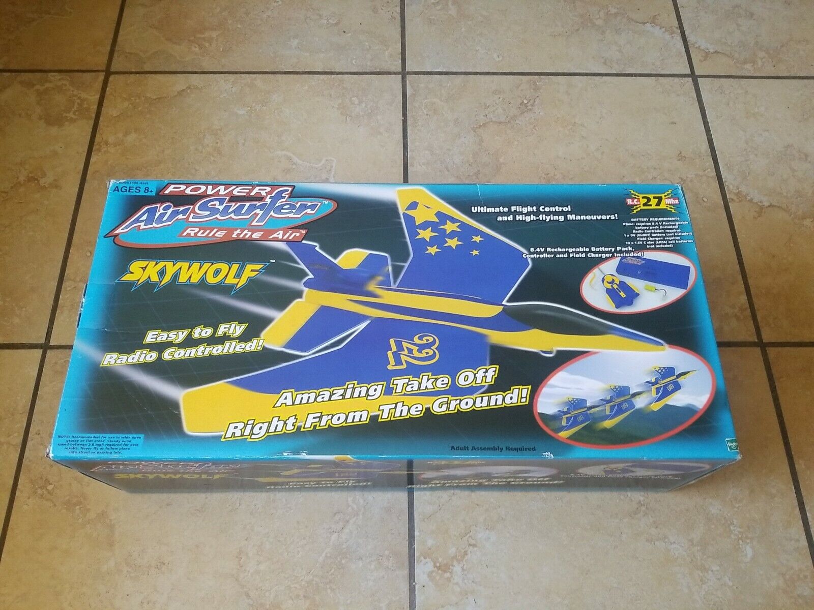 2003 Hasbro Power Air Surfer SkyWolf RC Toy Remote Control Airplane New NIOB