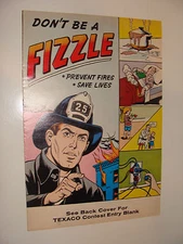 Texaco Fire Prevention Comic Book 1961 Don't Be a Fizzle Custom Comics contest