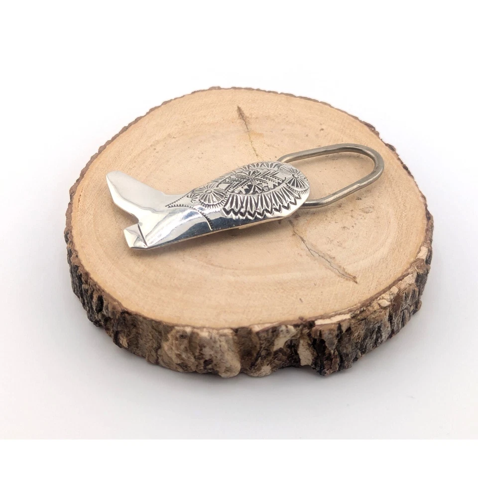 Accesorio Navajo Diseño Bota Occidental Llavero Plata Esterlina Nativo Americano Foto 3 de 4