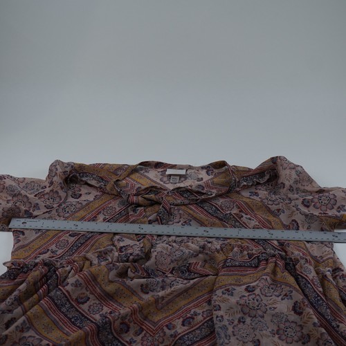 Knox Rose Peasant Top Blouse Boho Floral Chiffon Ruffled sz XXL Bow Tie Neck - Picture 8 of 14