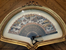 Antique Chinese Painted Fan Framed