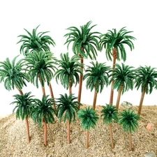 15x Mini Coconut Palm Trees Model Train Wargame Diorama Landscape HO O N Z Scale
