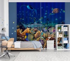 3D Animal Fish ZHUA3182 Photo Curtain Window Blockout Fabric Vera 2023