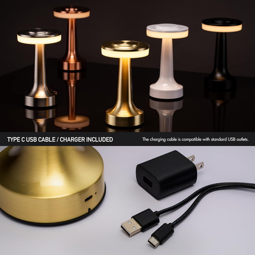 O’Bright Portable LED Table Lamp with Touch Sensor, 3-Levels Brightness, Recharg - Picture 8 of 12