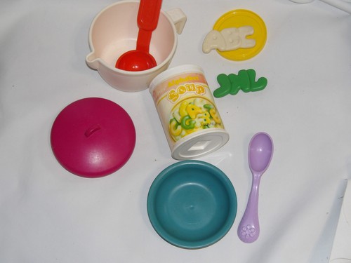 1980'S VNTG FISHER PRICE FUN w FOOD ALPHABET SOUP and BREAKFAST WAFFLES FOOD LOT - Picture 3 of 14