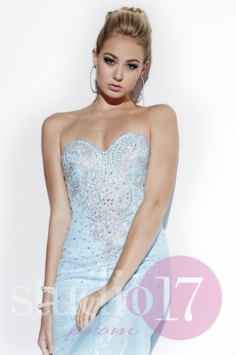$368 NWT SKY BLUE STUDIO 17 PROM/PAGEANT/FORMAL DRESS/GOWN #12515 SIZE 2 - Picture 5 of 8
