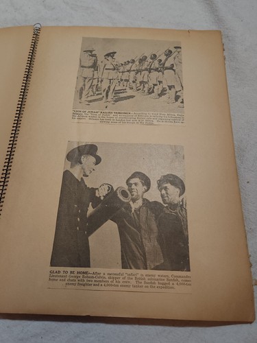 VTG WWII World War 2 Scrap Book, Newspaper Clippings Photos Political Cartoons - Imagen 4 de 11
