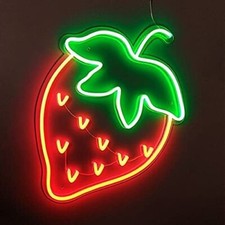 14"x12" Strawberry Fruit Flex LED Neon Sign Shop Party Gift Store Artwork D cor