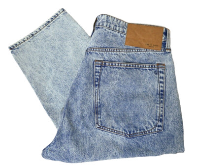 Rag & Bone Men's Jeans Maya High-Rise Ankle Slim 33x27 Faded Denim Button Fly