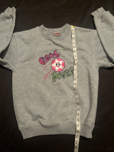 Vtg Y2K Big Dogs Kids Girls Sweatshirt Size 12/14 Grrrl Power Soccer Sports Thic - Picture 5 of 6