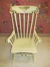 Tell City Boston Rocker 660 White & Gold Hand Decorated Stencils #72 Finish