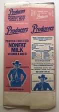 PRODUCERS MILK HOP-ALONG CASSIDY ONE QUART EMPTY MILK CARTON