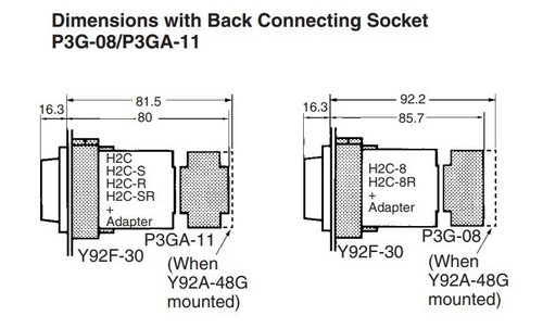 OMRON RELAY SOCKET P3GA-11 11PIN FREE HANGING FOR PANEL MOUNT TIMERS 6A 250VAC - Picture 5 of 12