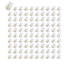 InstallerCCTV CAT6/6A RJ45 Connectors, Ethernet Cable Plug 3 Prong 8P8C,100pcs