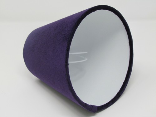 Paralume in velluto viola piccola clip per candela conica - Foto 5 di 9