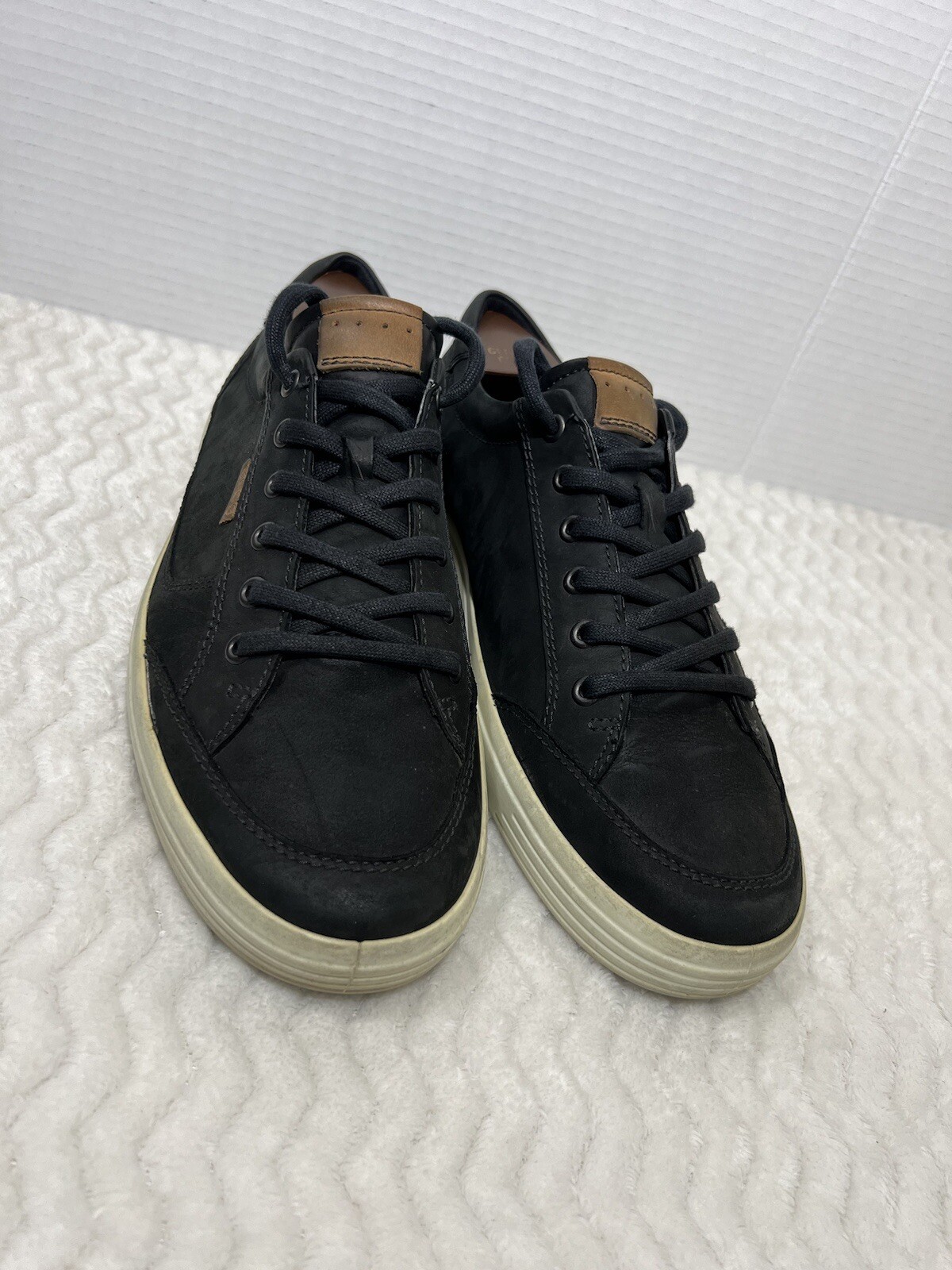 Ecco Soft Classic Sneaker Shoes Black Leather Com… - image 1