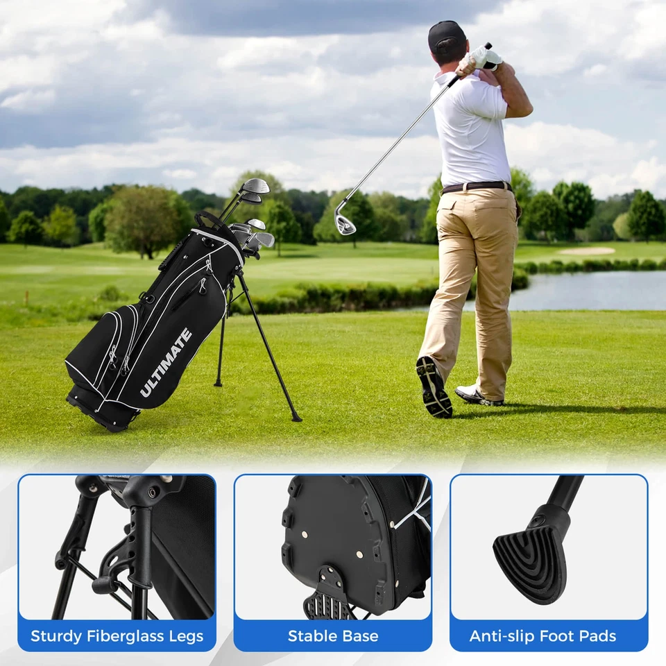 Paquete completo de 10 piezas de palos de golf para hombre driver de aleación para principiantes negro Foto 4 de 4