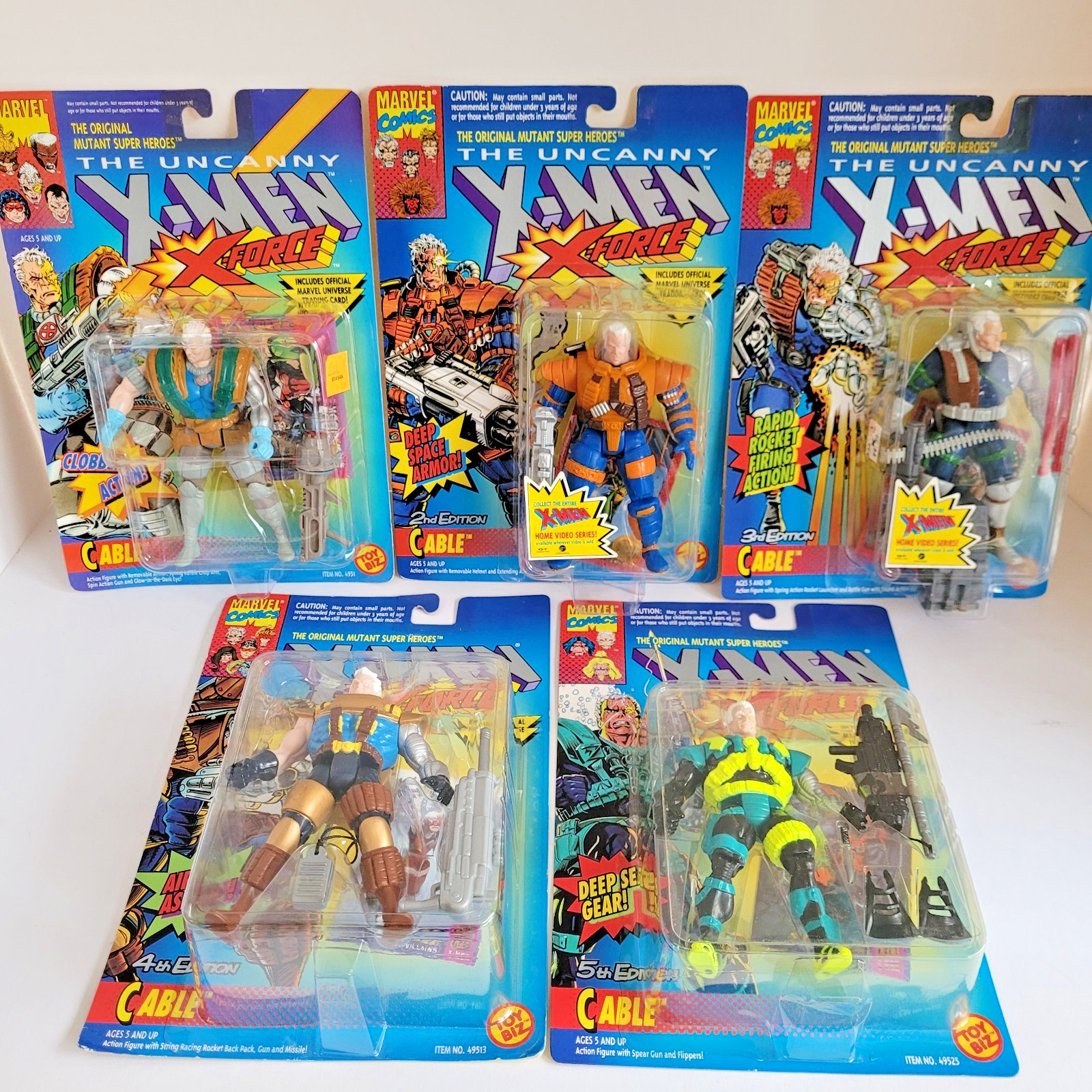 Toy Biz  X-Men X-Force Cable Lot of 5 Action Figures 1-5th  