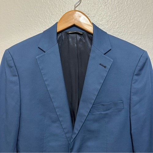 Spurr New York Valdez Sport Mantel Blazer Herren 38R Blau Baumwolle 2 Knopf Jacke - Bild 2 von 10