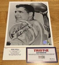 Babe Parilli Auto Autograph Signed 8x10 Photo Tri-Star COA Rare CHOF