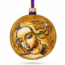 Leonardo Da Vinci's 'Head of A Woman' Glass Ball Ornament 4 Inches