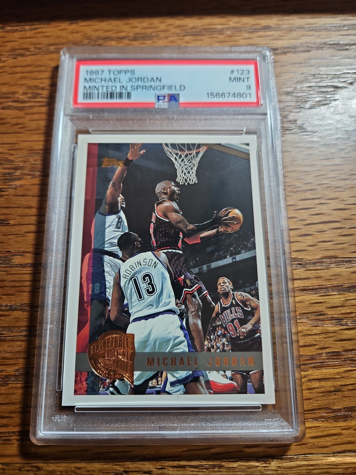 1997 TOPPS MICHAEL JORDAN Minted In Springfield #123 MINT PSA 9