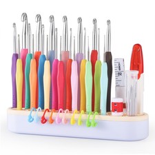 21 Sizes Crochet Hooks Set 0.5mm-10mm with Accessories Holder Ergonomic