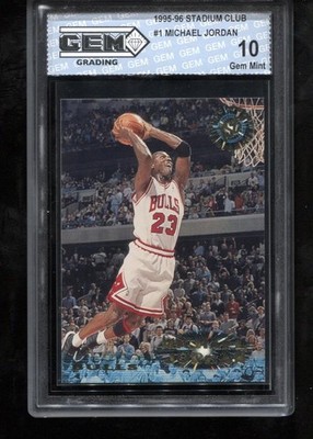 Michael Jordan 1995-96 Stadium Club #1 NBA Chicago Bulls GEM MINT 10