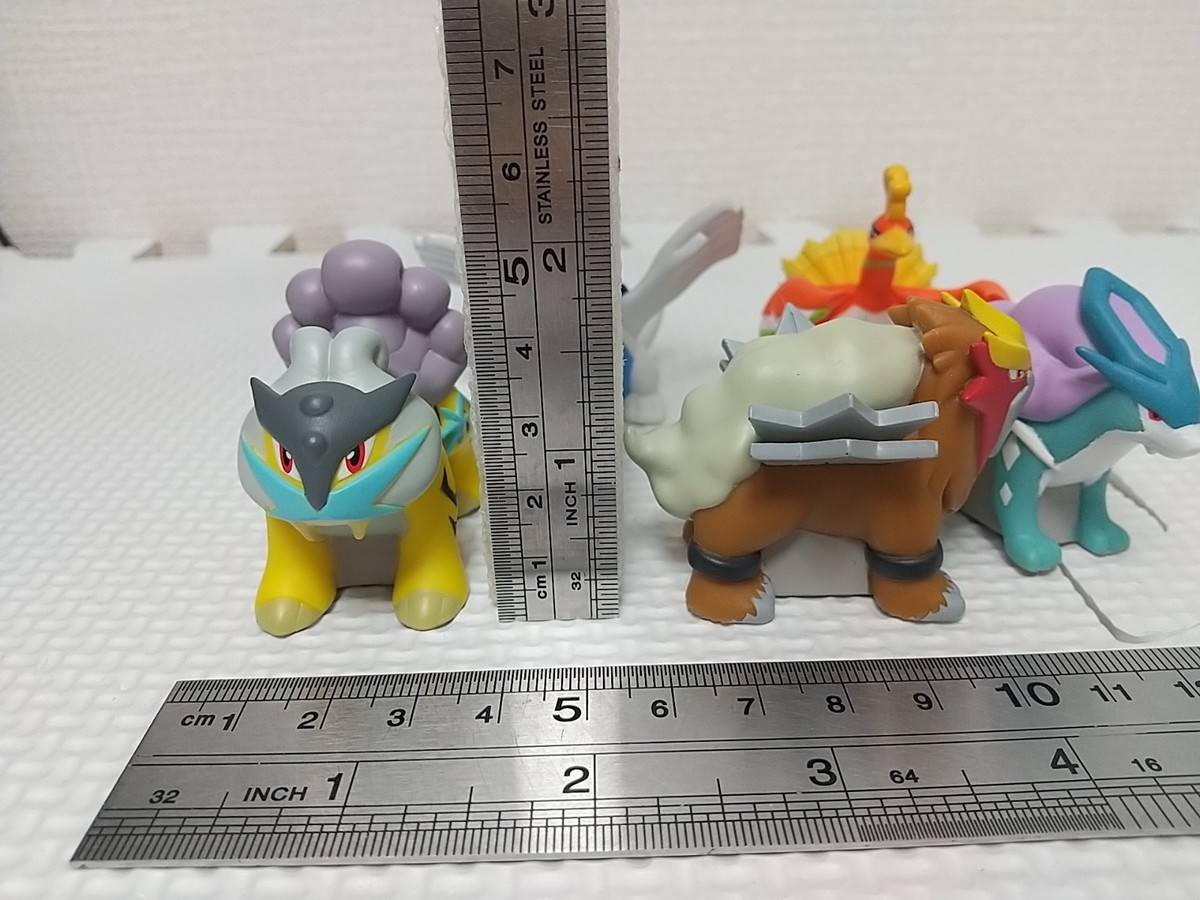 Pokemon Mini Sofubi Figure Set Entei Suicune Raikou Lugia Ho-oh