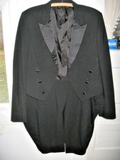 VINTAGE AFTER SIX FORMAL BLACK MOURNING TAILCOAT - 44LONG