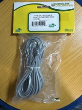 14ft RJ11 srebrny płaski przewód telefoniczny 6P / 4C TEL-500014 odwrócony do głosu 2-pak