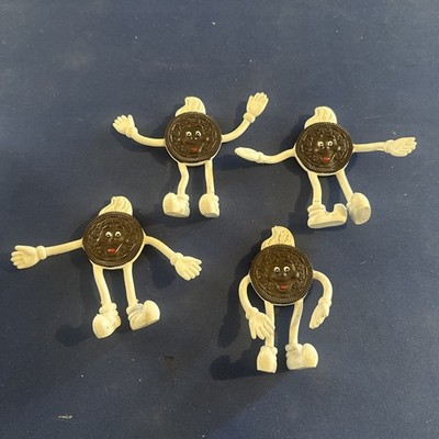 1998 Nabisco Oreo Cookie Man Promo Bendies biegsame biegsame Spielzeugfigur 4,5'' LOT 4