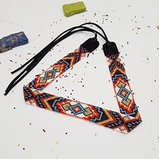 Handmade Beaded Hatband Tribal Southwestern Native-Style Cow Rodeo Hat Band