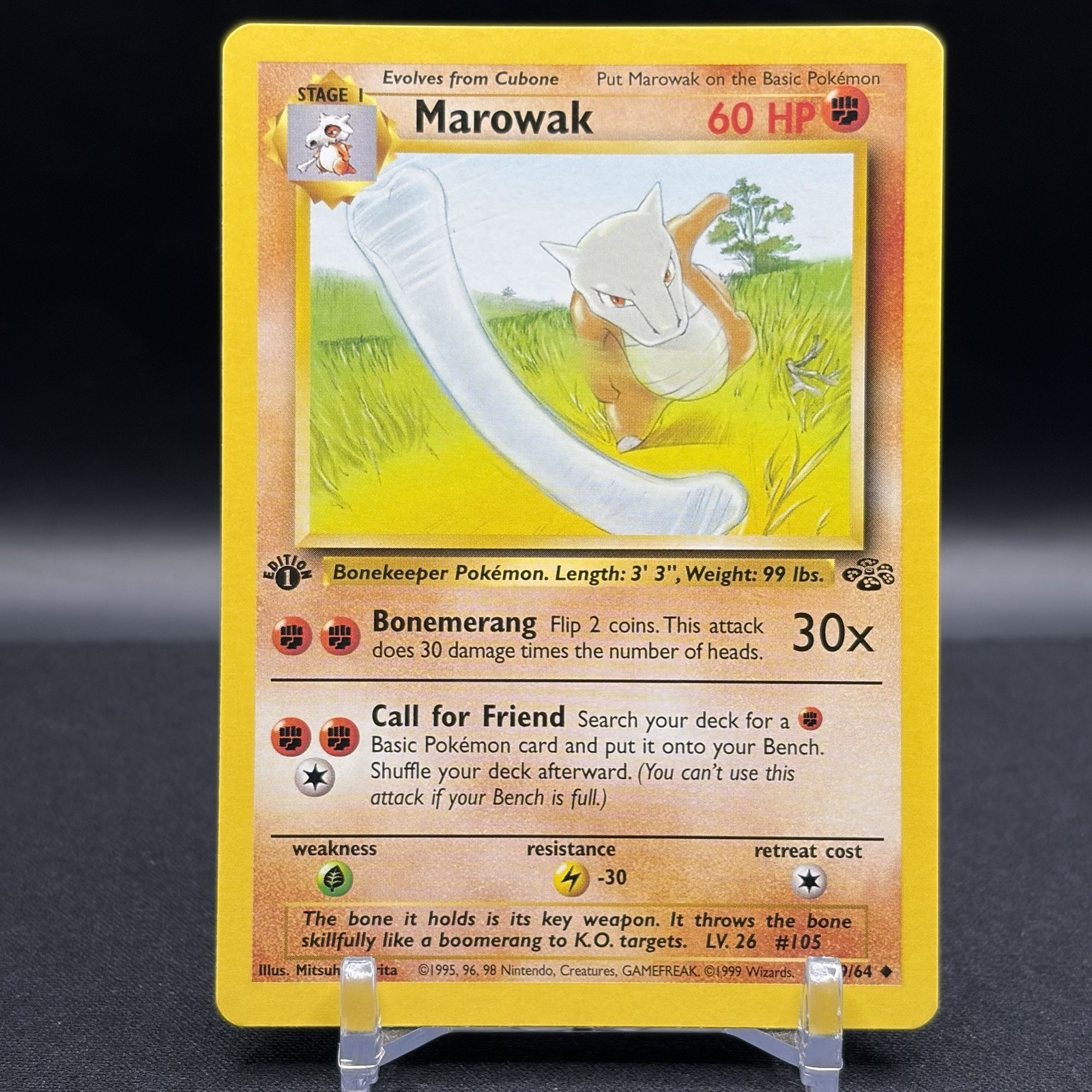 1st Edition Marowak 39/64 Jungle Pokemon Card LP