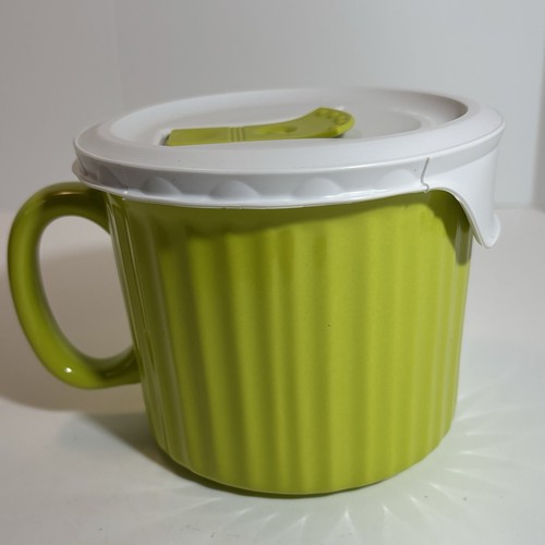 Corning Wear Colours Set of 4 Soup Mugs & 3 Lids 20oz Red Blue Green Yellow J0 - Picture 3 of 23