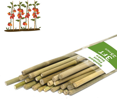 Plant Stakes, 3FT Natural Bamboo Garden Stakes, 25Pcs Bamboo Plant Stakes,Bamboo